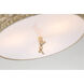 Trellis 3 Light Hand-painted with putty patina and silver leaf orb Bath/Flush Mounts Ceiling Light